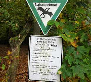Bekanntmachung zum Naturdenkmal Felsenkeller