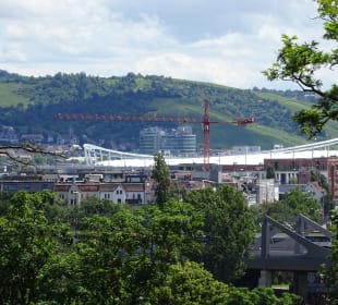 Mercedes-Benz Arena von der Wilhelma aus gesehen