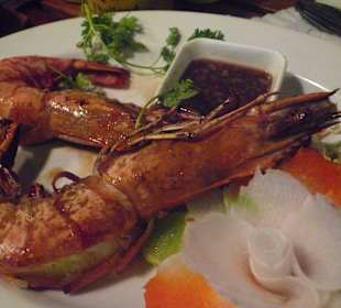Tiger-Prawns with Garlic- and Peppersauce