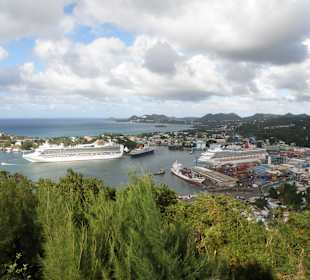 Morne Fortune - Blick über Castries und den Hafen