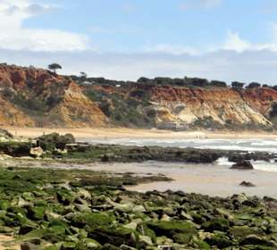 Blick Richtung Badestrand - bei Ebbe