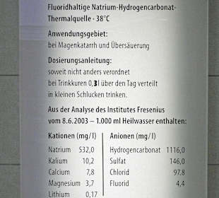 Analyse der Friedrichsquelle