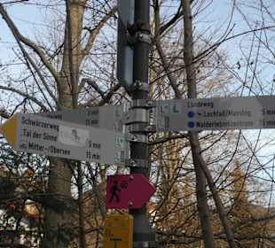 Hinweisschild zur Wanderung