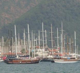 Blick auf die ruhenden Segler