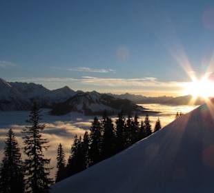 Blick von der Hirschalpe im Winter