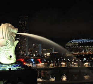 Der Merlion am Abend