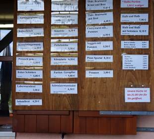 Die Speiseauswahl in Leicht´s Keller