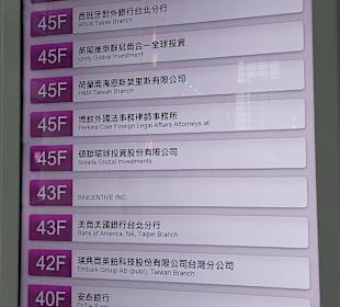 Wegweiser Taipei 101