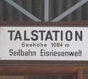 Talstation der Speed-Seilbahn zu d Eisriesenwelten
