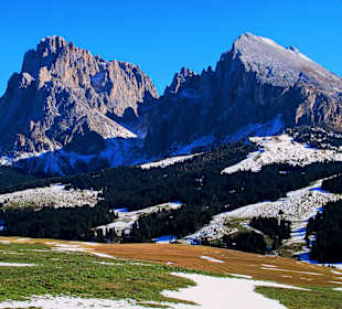 Seiseralm mit Langkofel und Plattkofel 