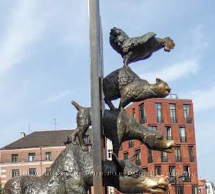 Obere Hälfte des Denkmals Bremer Stadtmusikanten.