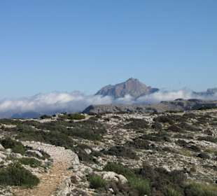 Valldemossa vom Teix und Puig Major in Wolken