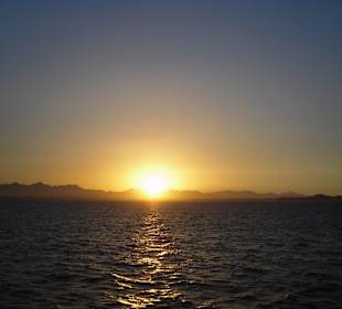 Rückfahrt bei Sonnenuntergang