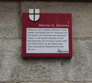 INFO-Schild am Münster St. Johannes