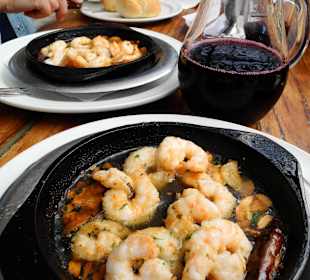 Crevetten in heissem Olivenöl