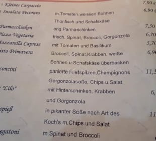 Speisenkarte