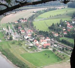 Blick von Bastei auf die Anlage