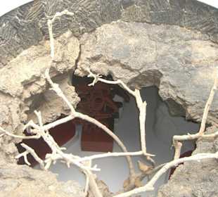 Blick von oben in eine Lavablase