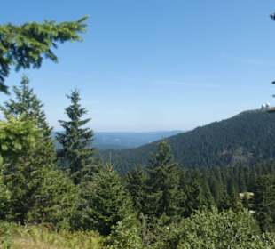 Wanderung Kleiner Arber, Blick zum Großen Arber