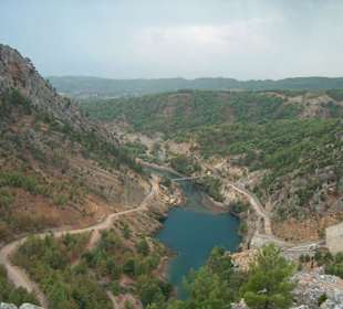 Blick von der Staumauer in der Nähe von Manavgat