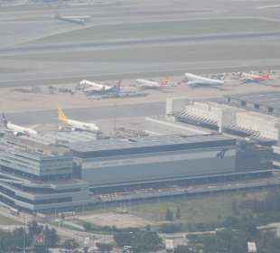 Planes line up - from above