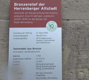 Bronzelrelief der Herrenberger Altstadt