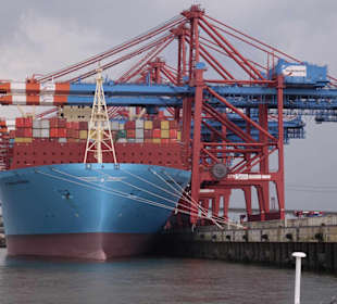 Beladen von Containerfrachter