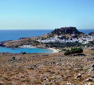 Lindos Bucht und Stadt - Akropolis