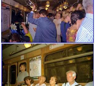 Im Zug der Metro in Moskau