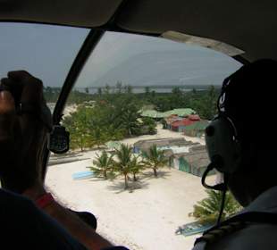 Kurz vor der Landung auf Saona