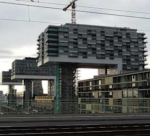 Die Kranhäuser von der Severinsbrücke aufgenommen