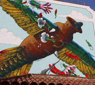 Fassadenkunst in der "Calle del Lomo"