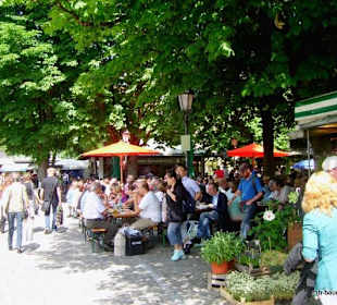 An schönen Tagen kein Platz mehr im Biergarten