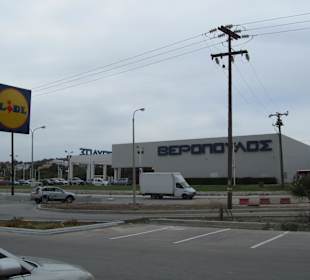 Blick vom Lidl-Parkplatz zum Eurospar