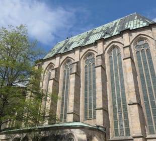 Bei der ehemaligen Barfüßerkirche in Erfurt