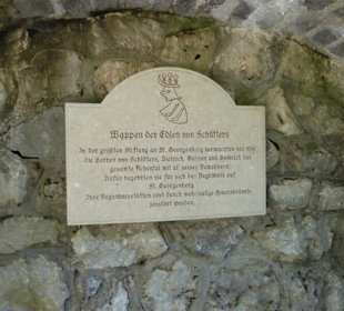 Abtei St. Georgenberg - Hinweistafel
