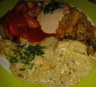 Mixteller (vegan, vegetarisch, Fleisch)