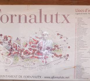 Ortstafel mit Lageplan