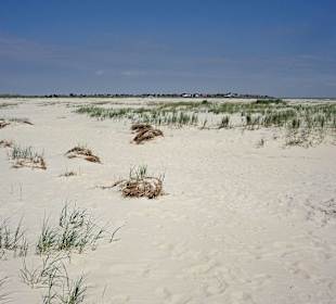 Weg zu den Kniepbuden - Blick zurück nach Wittdün