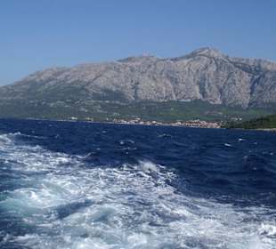 Blick zurück auf dem Weg nach Mljet