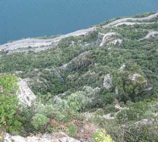 Blick von der Schauderterrasse auf die Serpentinen