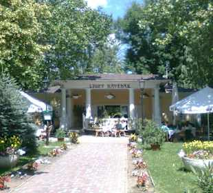 Liget Kávéház - idyllische Lage