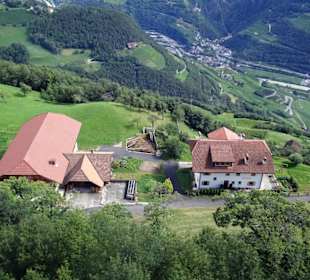 Blick aus der Seilbahn auf die Hänge des Ritten
