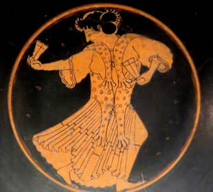 Tanzender Dionysos, Teller; ca. 430 v.Chr.