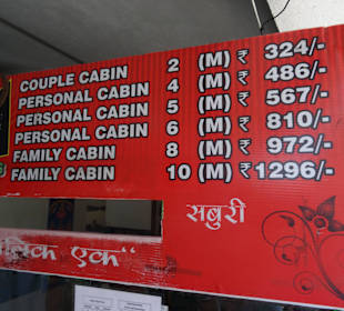 Preise für die Seilbahnfahrt