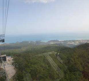 In der Gondel auf dem Berg.