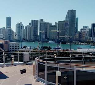 Deck mit Miami m Hintergrund