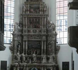 Alabaster-Epitaph in der ev. Kirche St. Moriz