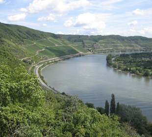 Blick vom Cafe Vierseenblick hoch über Boppard