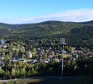 Blick auf Harrachov und Hotel von Teufelsberg